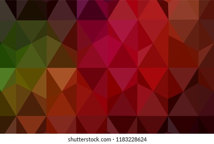 Dark Green, Red vector low poly cover. Creative geometric illustration in Origami style with gradient. Brand new style for your business design.