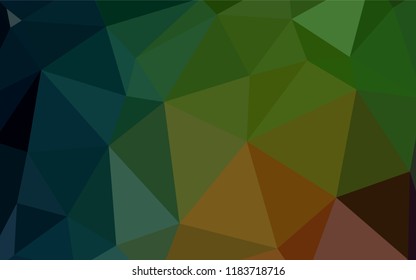 Dark Green, Red vector low poly cover. Elegant bright polygonal illustration with gradient. Template for cell phone's backgrounds.