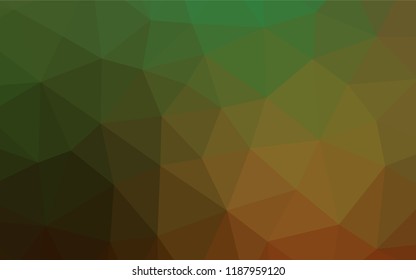 Dark Green, Red vector low poly texture. Creative geometric illustration in Origami style with gradient. A completely new template for your business design.