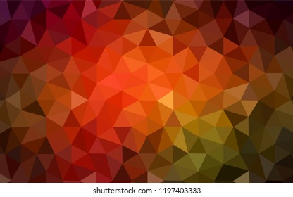 Dark Green, Red vector low poly cover. Polygonal abstract illustration with gradient. A new texture for your web site.
