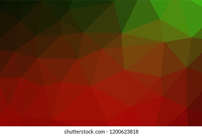 Dark Green, Red vector low poly cover. A completely new color illustration in a vague style. A completely new template for your business design.