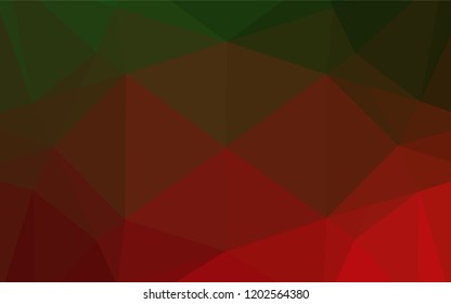 Dark Green, Red vector low poly layout. An elegant bright illustration with gradient. Brand new style for your business design.