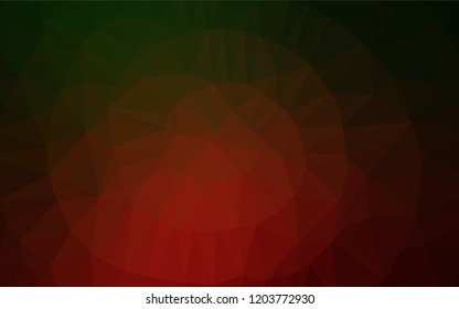 Dark Green, Red vector low poly layout. A sample with polygonal shapes. The elegant pattern can be used as part of a brand book.
