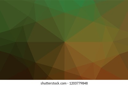 Dark Green, Red vector low poly texture. Geometric illustration in Origami style with gradient.  A completely new template for your business design.