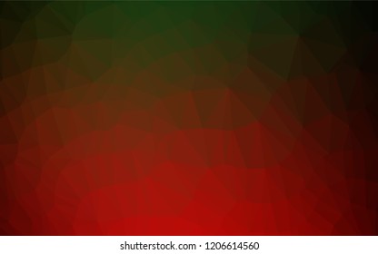 Dark Green, Red vector low poly layout. An elegant bright illustration with gradient. Brand new style for your business design.