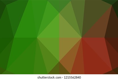 Dark Green, Red vector low poly layout. A completely new color illustration in a vague style. The completely new template can be used for your brand book.