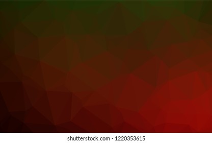Dark Green, Red vector low poly texture. An elegant bright illustration with gradient. The elegant pattern can be used as part of a brand book.