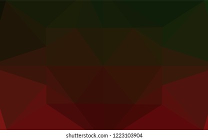 Dark Green, Red vector low poly cover. A sample with polygonal shapes. The polygonal design can be used for your web site.