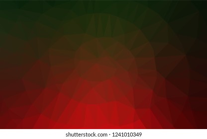 Dark Green, Red vector low poly texture. Colorful abstract illustration with gradient. The polygonal design can be used for your web site.