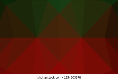 Dark Green, Red vector low poly texture. Creative illustration in halftone style with gradient. A new texture for your design.