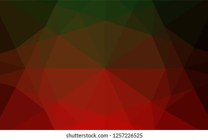 Dark Green, Red vector low poly layout. Glitter abstract illustration with an elegant design. Brand new design for your business.