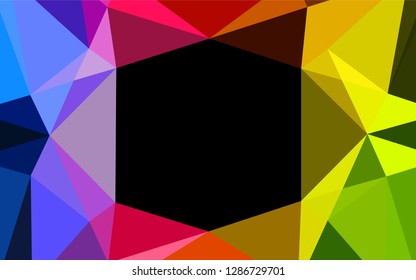 Dark Green, Red vector low poly texture. A sample with polygonal shapes. The best triangular design for your business.