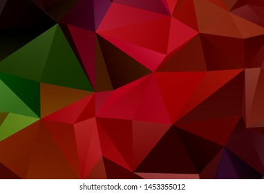Dark Green, Red vector low poly background. A sample with polygonal shapes. Polygonal design for your web site.