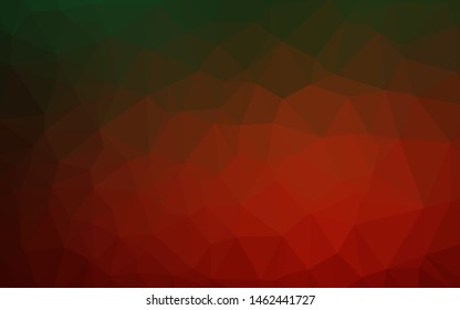 Dark Green, Red vector low poly layout. Modern geometrical abstract illustration with gradient. Template for a cell phone background.