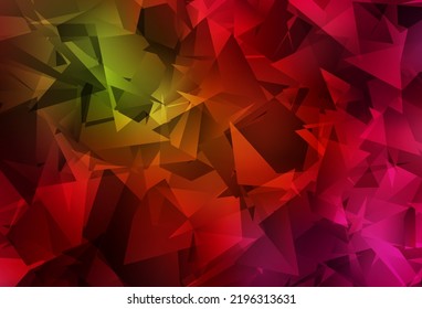 Verde oscuro, vector rojo baja textura de poli. Ilustración creativa de estilo medio-tono con triángulos. Un diseño completamente nuevo para su prospecto.