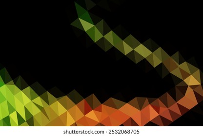 Dark Green, Red vector low poly texture. Triangular geometric sample with gradient.  Brand new design for your business.