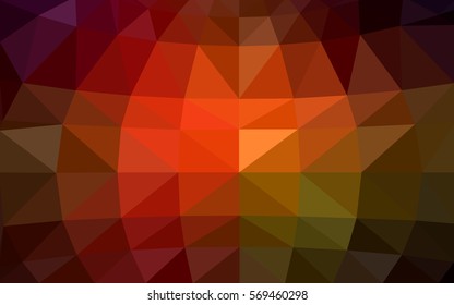 Dark Green Red vector Low poly crystal background. Polygon design pattern. Low poly illustration, low polygon background.