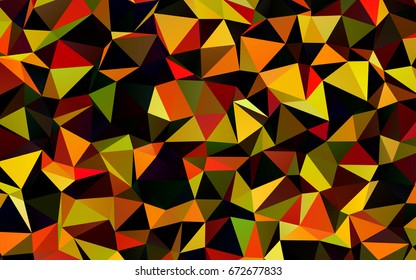 Dark Green, Red vector low poly template. A sample with polygonal shapes. The textured pattern can be used for background.