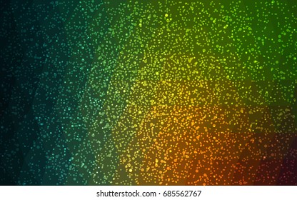 Dark Green, Red vector low poly crystal background with snowflakes. Polygon christmas design pattern . Low poly illustration of New Year celebration.