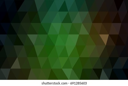 Dark Green, Red vector Low poly crystal background. Polygon design pattern. Low poly illustration, low polygon background.