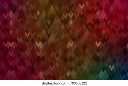 Dark Green, Red vector low poly background. A sample with a polygonal design. Illustration in polygonal style with repeating squares