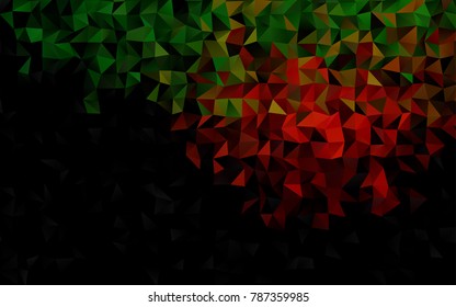 Dark Green, Red vector low poly background. Creative geometric illustration in Origami style with gradient. A completely new template for your business design.