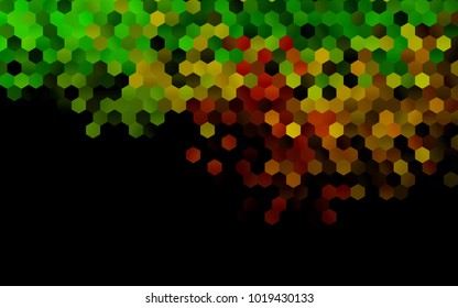 Dark Green, Red vector modern geometrical abstract background. Texture, brand-new background. Geometric background in Origami style with gradient. 