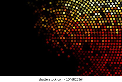 Dark Green, Red vector modern geometrical circle abstract background. Dotted texture template. Geometric pattern in halftone style with gradient. 