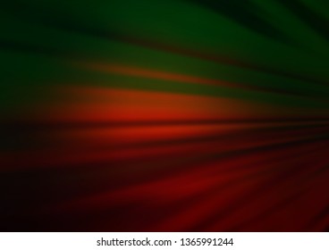 Dark Green, Red vector modern bokeh pattern. A completely new color illustration in a bokeh style. The best blurred design for your business.