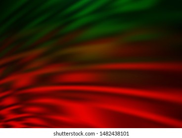 Dark Green, Red vector modern bokeh pattern. A vague abstract illustration with gradient. Brand new style for your business design.