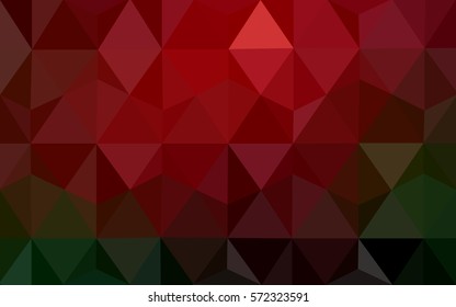 Dark Green, Red vector modern geometrical abstract background. Texture, new background. Geometric background in Origami style with gradient. 