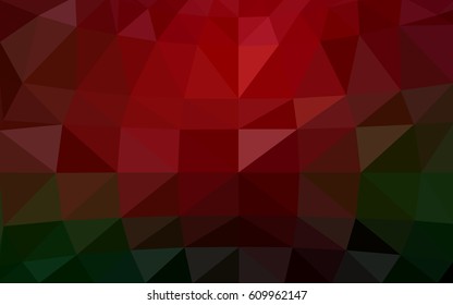Dark Green, Red vector modern geometrical abstract background. Texture, new background. Geometric background in Origami style with gradient. 