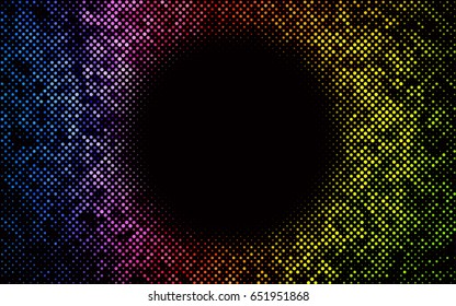 Dark Green, Red vector modern geometrical circle abstract background. Dotted texture template. Geometric pattern in halftone style with gradient. 
