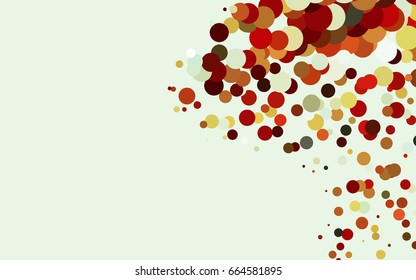 Dark Green, Red vector modern geometrical circle abstract background. Dotted texture template. Geometric pattern in halftone style with gradient. 