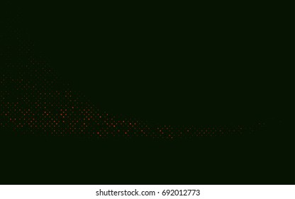 Dark Green, Red vector modern geometrical circle abstract background. Dotted texture template. Geometric pattern in halftone style with gradient. 