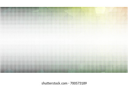 Dark Green, Red vector modern geometrical circle abstract background. Dotted texture template. Geometric pattern in halftone style with gradient. 