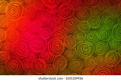 Dark Green, Red vector natural abstract design. Brand-new colored illustration in blurry style with roses. The best blurred design for your business.