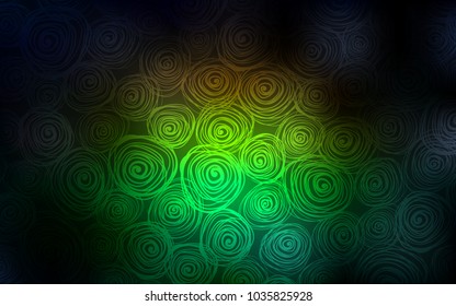 Dark Green, Red vector natural elegant pattern. Sketchy doodles with roses on blurred background. The best blurred design for your business.