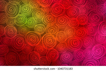 Dark Green, Red vector natural abstract pattern. Shining colored illustration with roses in doodle style. The textured pattern can be used for website.