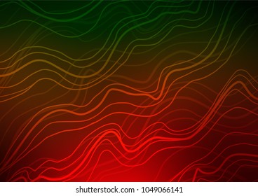 Dark Green, Red vector natural abstract background. Creative illustration in blurred style with doodles and Zen tangles. A new texture for your design.