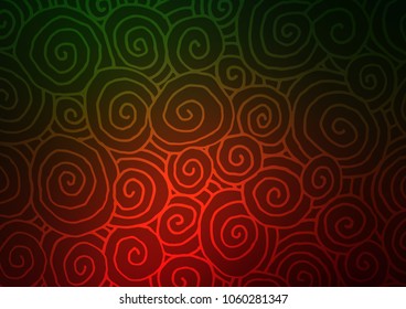 Dark Green, Red vector natural abstract texture. Doodles on blurred abstract background with gradient. The best blurred design for your business.
