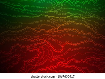 Dark Green, Red vector natural abstract template. Glitter abstract illustration with doodles and Zen tangles. Brand-new design for your business.