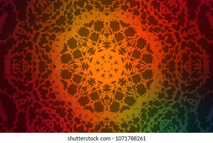 Dark Green, Red vector natural elegant artwork. Blurred decorative design in Indian style with lines drown by child. The pattern can be used for wallpapers and coloring books.