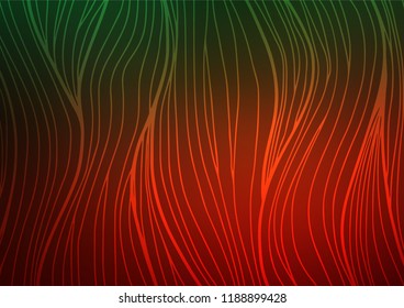 Dark Green, Red vector natural elegant texture. Doodles on blurred abstract background with gradient. The doodle design can be used for your web site.