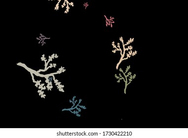 Dunkelgrüner, roter Vektor natürlicher Hintergrund mit Ästen. Sketchy Doodles auf weißem Hintergrund. Handgemaltes Design für Web, Prospekte.