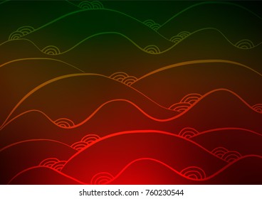 Dark Green, Red vector natural abstract texture. Modern geometrical abstract illustration with doodles. A completely new template for your business design.