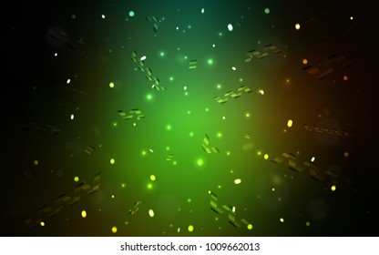 Dark Green, Red vector pattern with christmas ribbons. Confetti on blurred abstract background with colorful gradient. New design for ad, poster, banner of your Party.