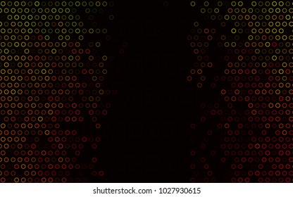 Dark Green, Red vector  pattern with spheres. Illustration with set of shining colorful abstract circles. The pattern can be used for ads, leaflets of liquid.