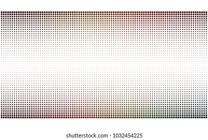 Dark Green, Red vector pattern with colored spheres. Geometric sample of repeating circles on white background in halftone style.