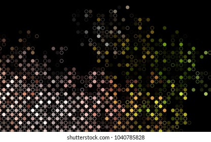 Dark Green, Red vector  pattern with spheres. Illustration with set of shining colorful abstract circles. New design for ad, poster, banner of your website.